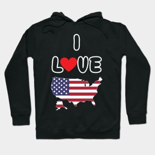 4th Of July: I Love USA Shirt Hoodie